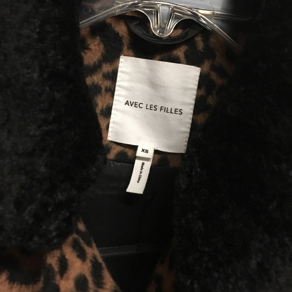 🎁NWT Avec Les Filles Leopard Wool Blend Coat S - Picture 5 of 9